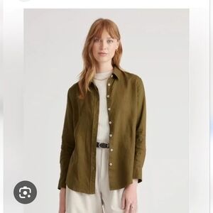 COPY - Quince 100% European Linen Long Sleeve Shirt In Martini Olive Sz XL NWT